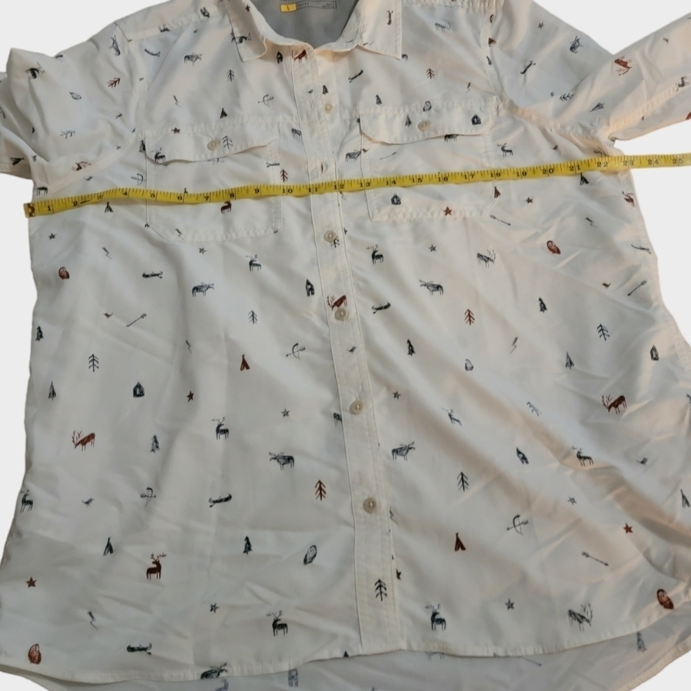 Eddie Bauer White Pattern Button Down - image 6